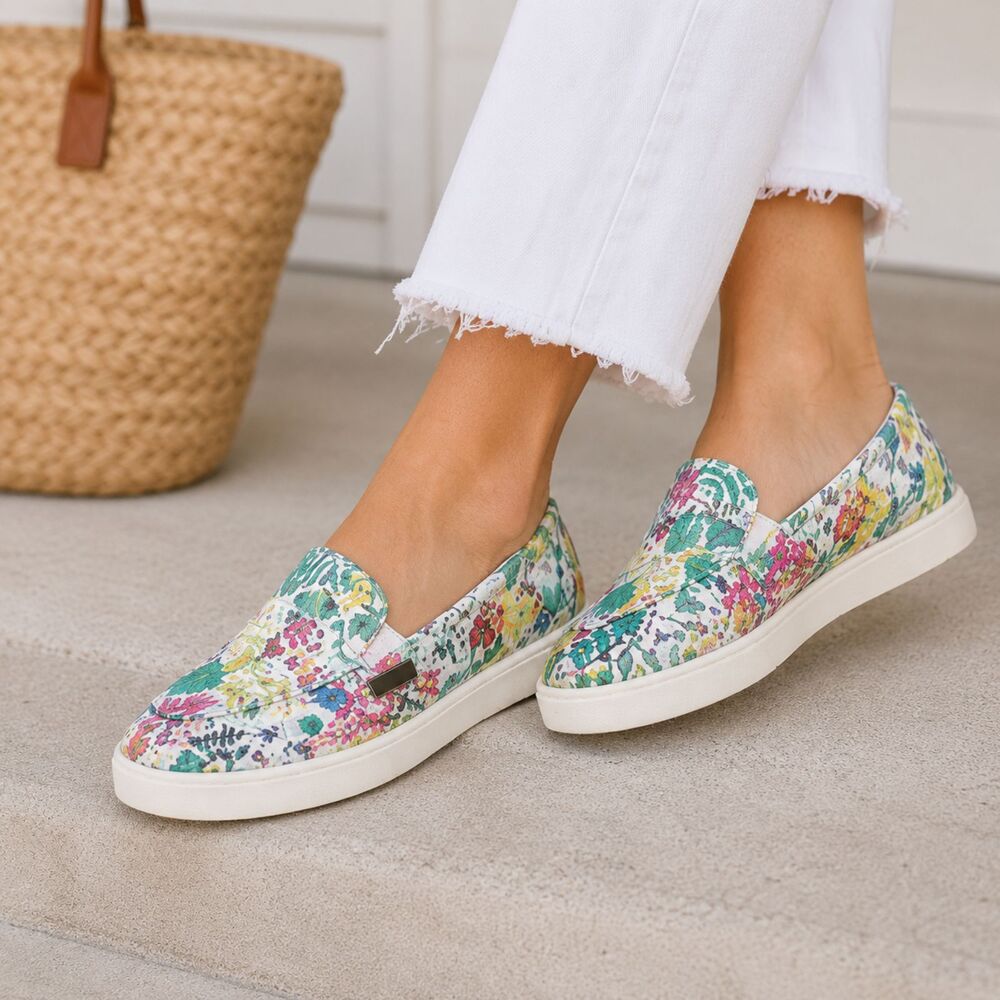 Franco Sarto Calinda Floral Loafers Slip On Comfort Flats Women's Size 7